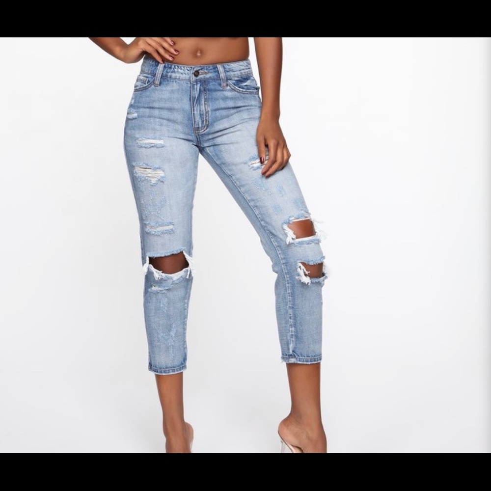 Distressed Boyfriend Jeans Size 15